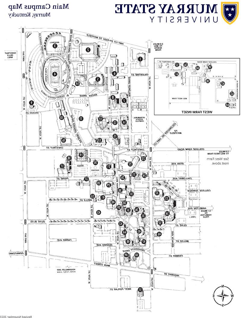 Map of Murray State University campus